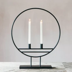 Graham & Green Candle Holders & Candles<Black Hoop Candle Holder