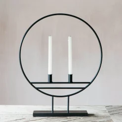 Graham & Green Candle Holders & Candles<Black Hoop Candle Holder