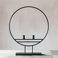 Graham & Green Candle Holders & Candles<Black Hoop Candle Holder