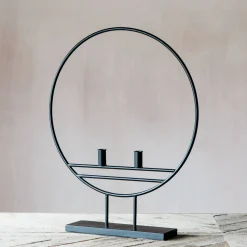 Graham & Green Candle Holders & Candles<Black Hoop Candle Holder