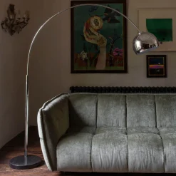 Graham & Green Floor Lamps<Black Marble and Chrome Floor Lamp
