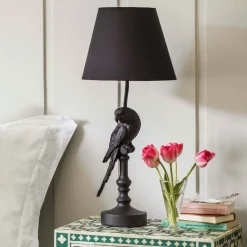Graham & Green Animal Lights|Table Lamps<Black Parrot Lamp with Shade