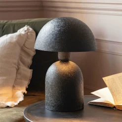 Graham & Green Table Lamps<Black Textured Dome Table Lamp