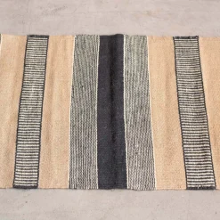 Graham & Green Rugs & Runners<Black, White & Blush Striped Rug 120 x 60cm.