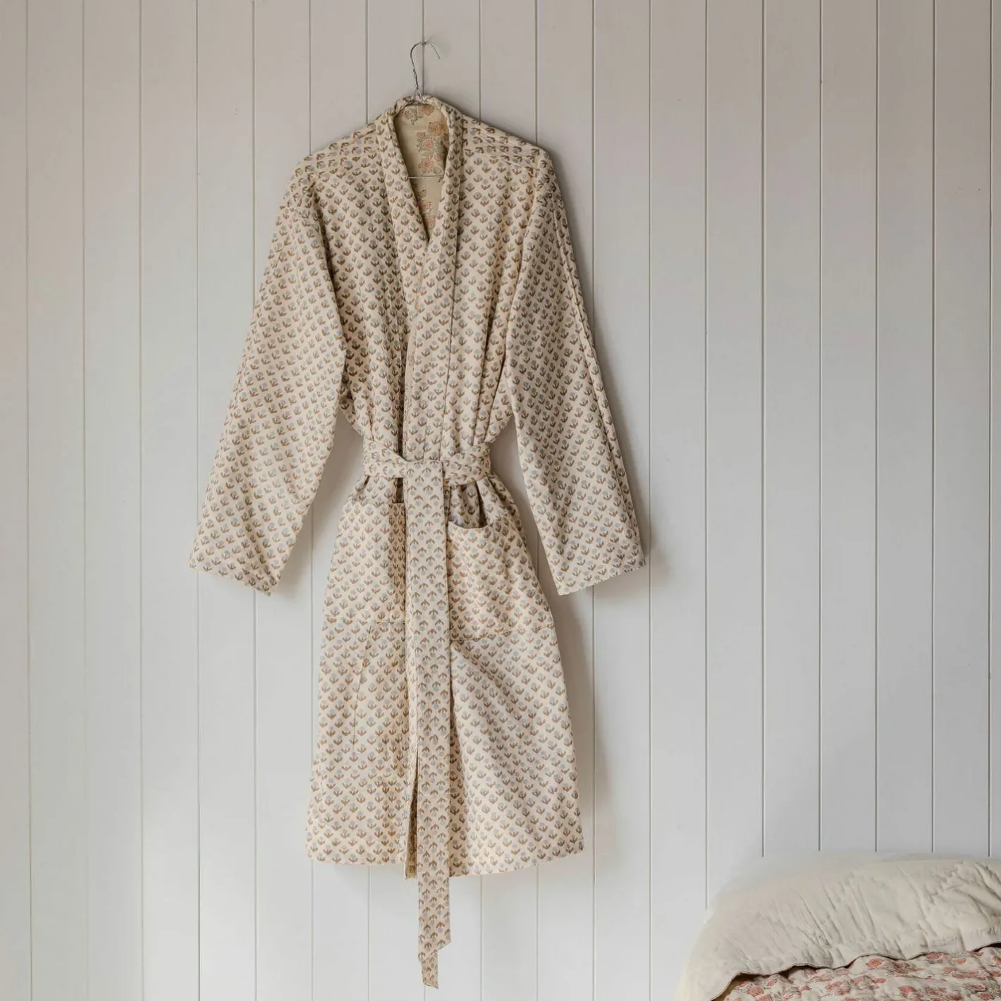Graham & Green Loungewear<Blossom Block Printed Reversible Dressing Gowns