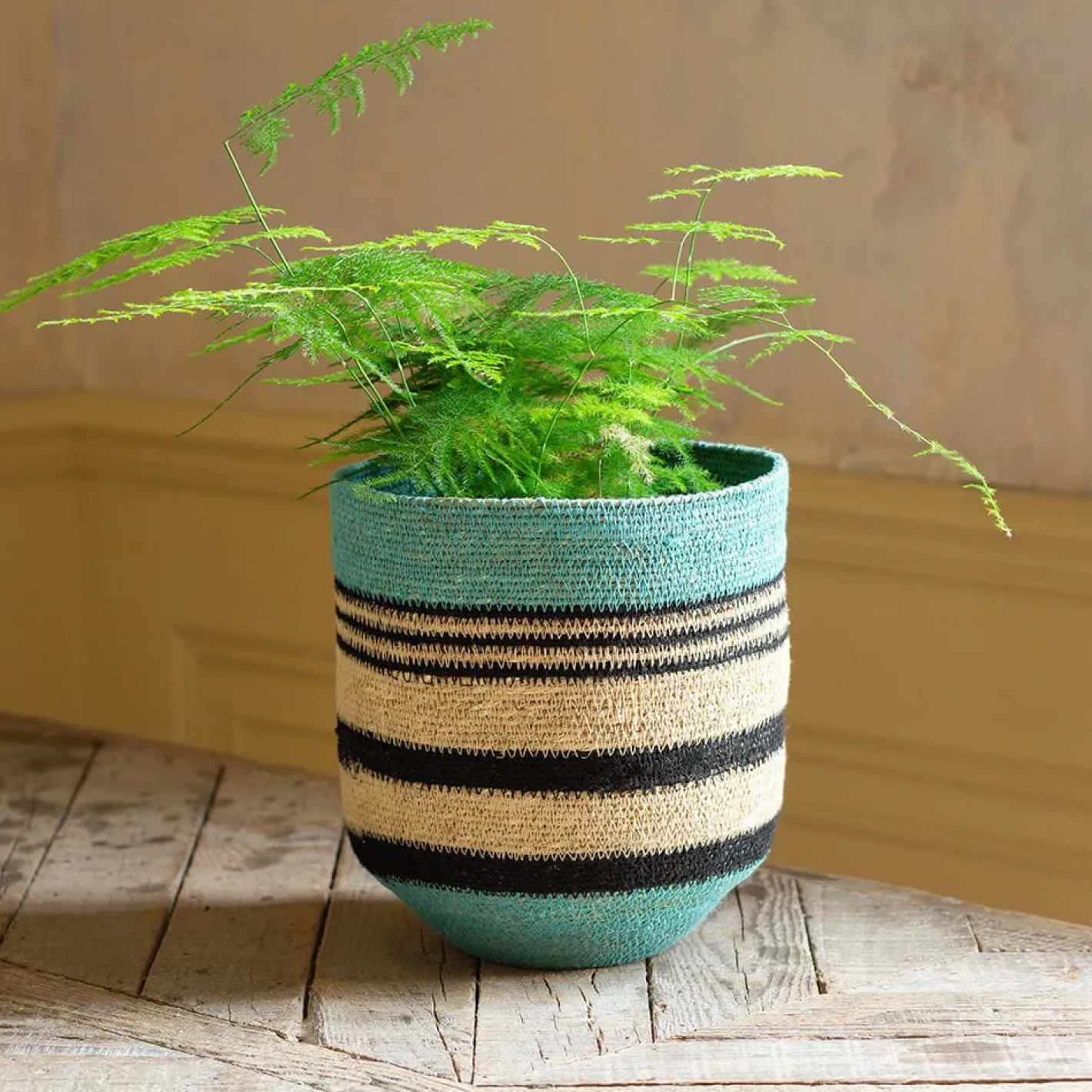 Graham & Green Vases & Plant Pots|Household Storage<Blue and Black Striped Basket