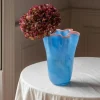 Graham & Green Vases & Plant Pots<Blue and Peach Ruffle Vase - Large
