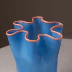 Graham & Green Vases & Plant Pots<Blue and Peach Ruffle Vase - Large