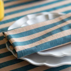Graham & Green Outdoor Dining|Table Cloths & Napkins<Blue Candy Stripe Napkin