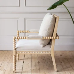 Graham & Green Armchairs<Bobbin Natural Linen and Ash Armchair