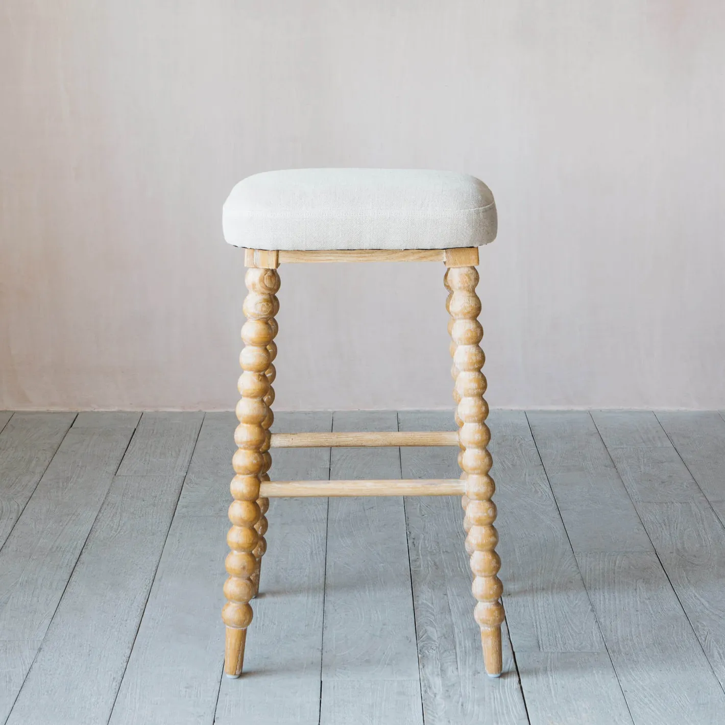Graham & Green Stools<Bobbin Natural Linen Bar Stool