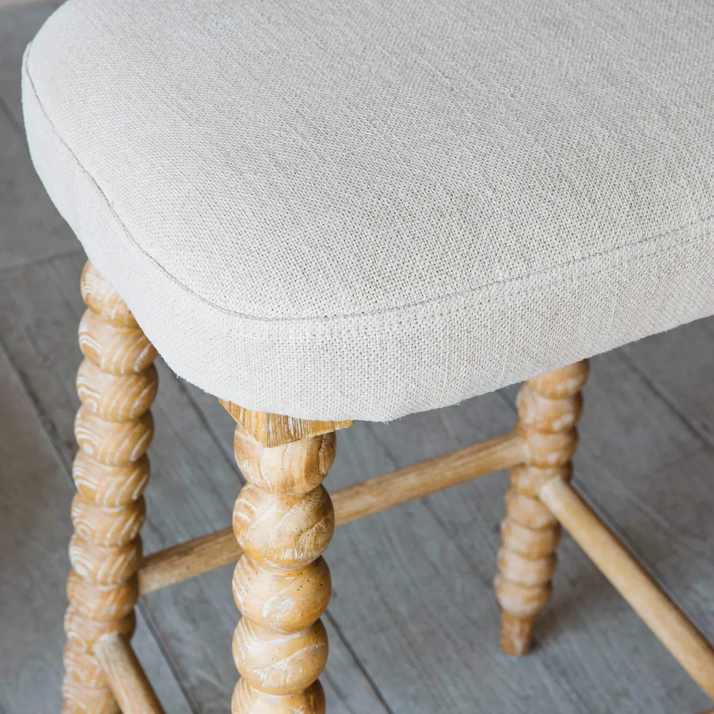Graham & Green Stools<Bobbin Natural Linen Bar Stool
