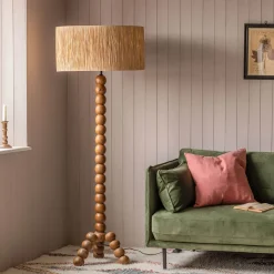Graham & Green Floor Lamps<Bobbin Tripod Dark Wooden Floor Lamp