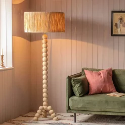 Graham & Green Floor Lamps<Bobbin Tripod Natural Wooded Floor Lamp