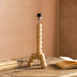 Graham & Green Table Lamps<Bobbin Tripod Natural Wooden Table Lamp