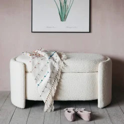 Graham & Green Benches & Ottomans|Ottomans & Benches<Bouclé Storage Ottoman