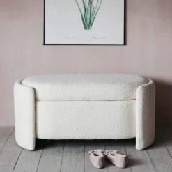 Graham & Green Benches & Ottomans|Ottomans & Benches<Bouclé Storage Ottoman