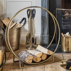 Graham & Green Fireside<Brass Circle Log Holder