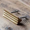 Graham & Green Knobs & Handles<Brass Grooved Rectangular Knob