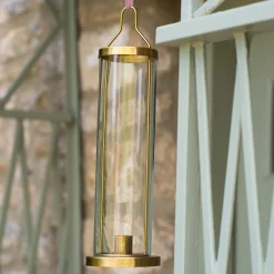 Graham & Green Candle Holders & Candles<Brass Hanging Glass Candle Holder