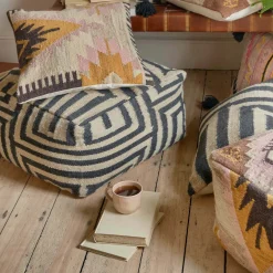 Graham & Green Pouffes & Beanbags|Pouffes & Bean Bags<Bridget Monochrome Pouffe