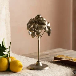 Graham & Green Candle Holders & Candles<Bronze Floral Candle Holder