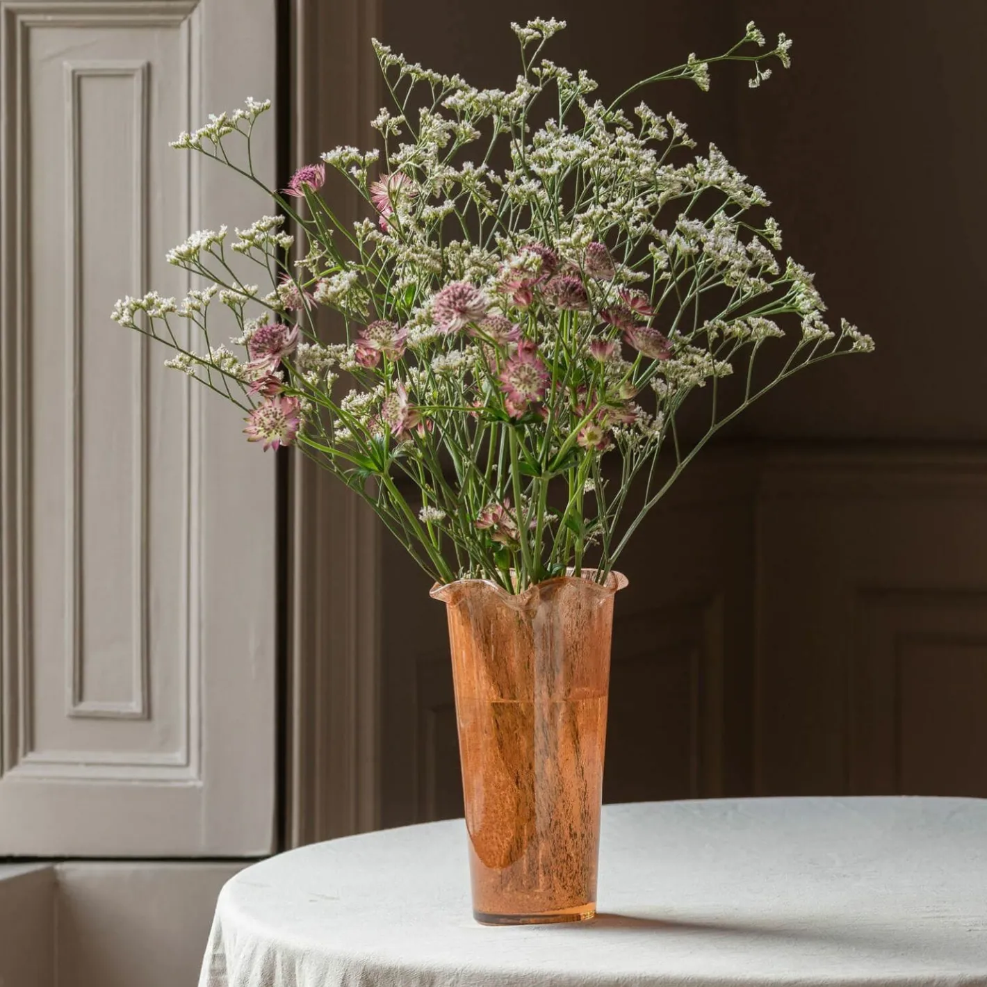 Graham & Green Vases & Plant Pots<Brown Glass Ruffle Vase