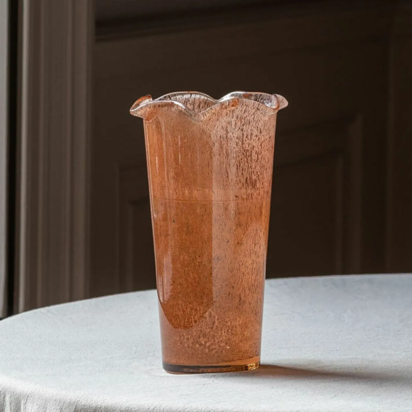 Graham & Green Vases & Plant Pots<Brown Glass Ruffle Vase