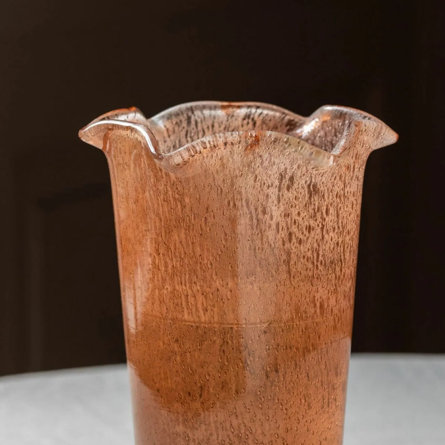 Graham & Green Vases & Plant Pots<Brown Glass Ruffle Vase