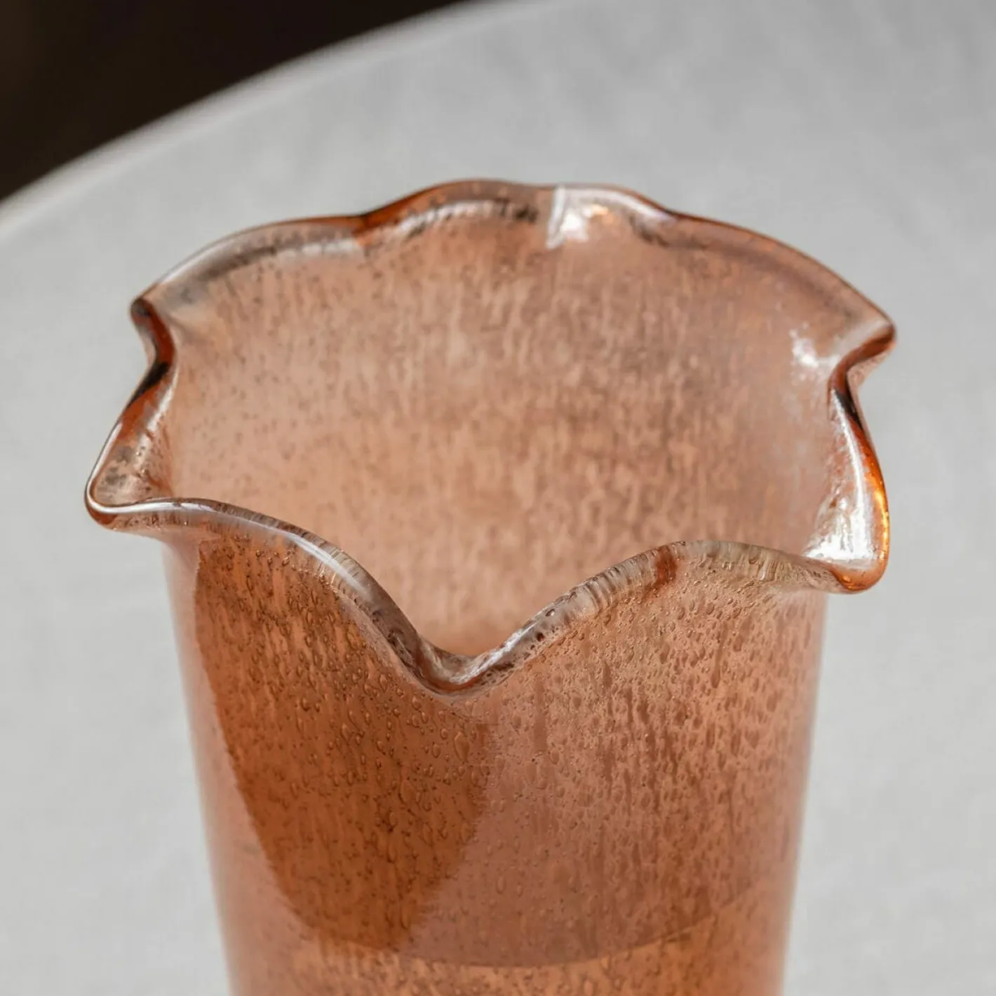 Graham & Green Vases & Plant Pots<Brown Glass Ruffle Vase