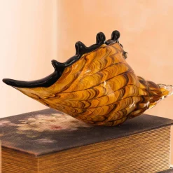 Graham & Green Decorative Accessories<Brown Speckled Glass Conch Shell