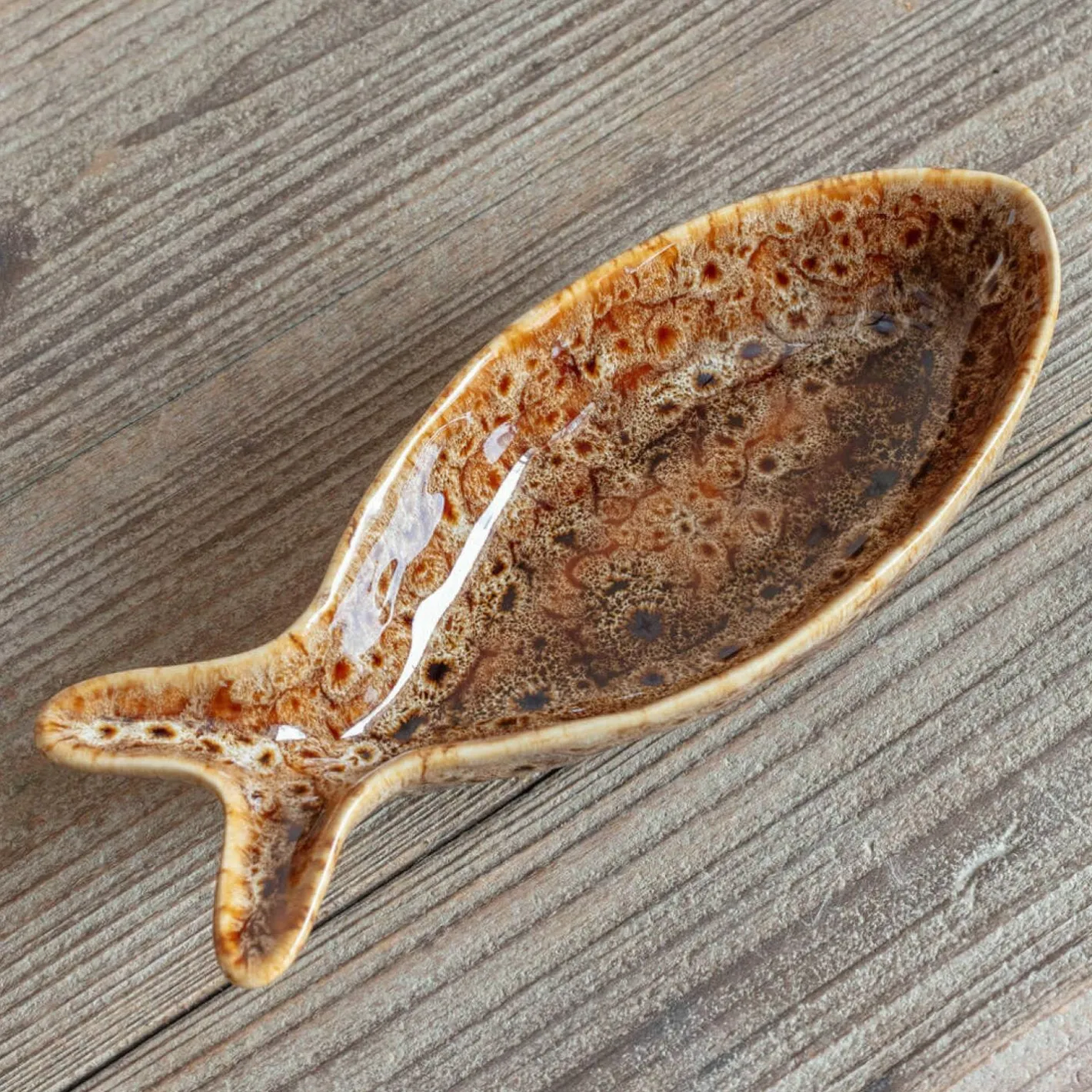 Graham & Green Decorative Accessories<Brown Speckle Fish Dish