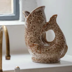 Graham & Green Decorative Accessories|Vases & Plant Pots<Brown Speckle Fish Jug