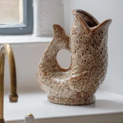 Graham & Green Decorative Accessories|Vases & Plant Pots<Brown Speckle Fish Jug