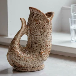 Graham & Green Decorative Accessories|Vases & Plant Pots<Brown Speckle Fish Jug