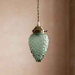 Graham & Green Ceiling Lights & Chandeliers<Bunch of Grapes Green Glass Pendant Light