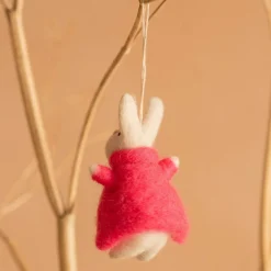 Graham & Green Decorative Accessories<Bunny in a Pink Coat Hanging Decoration