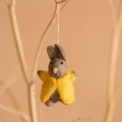 Graham & Green Decorative Accessories<Bunny in a Yellow Coat Hanging Decoration
