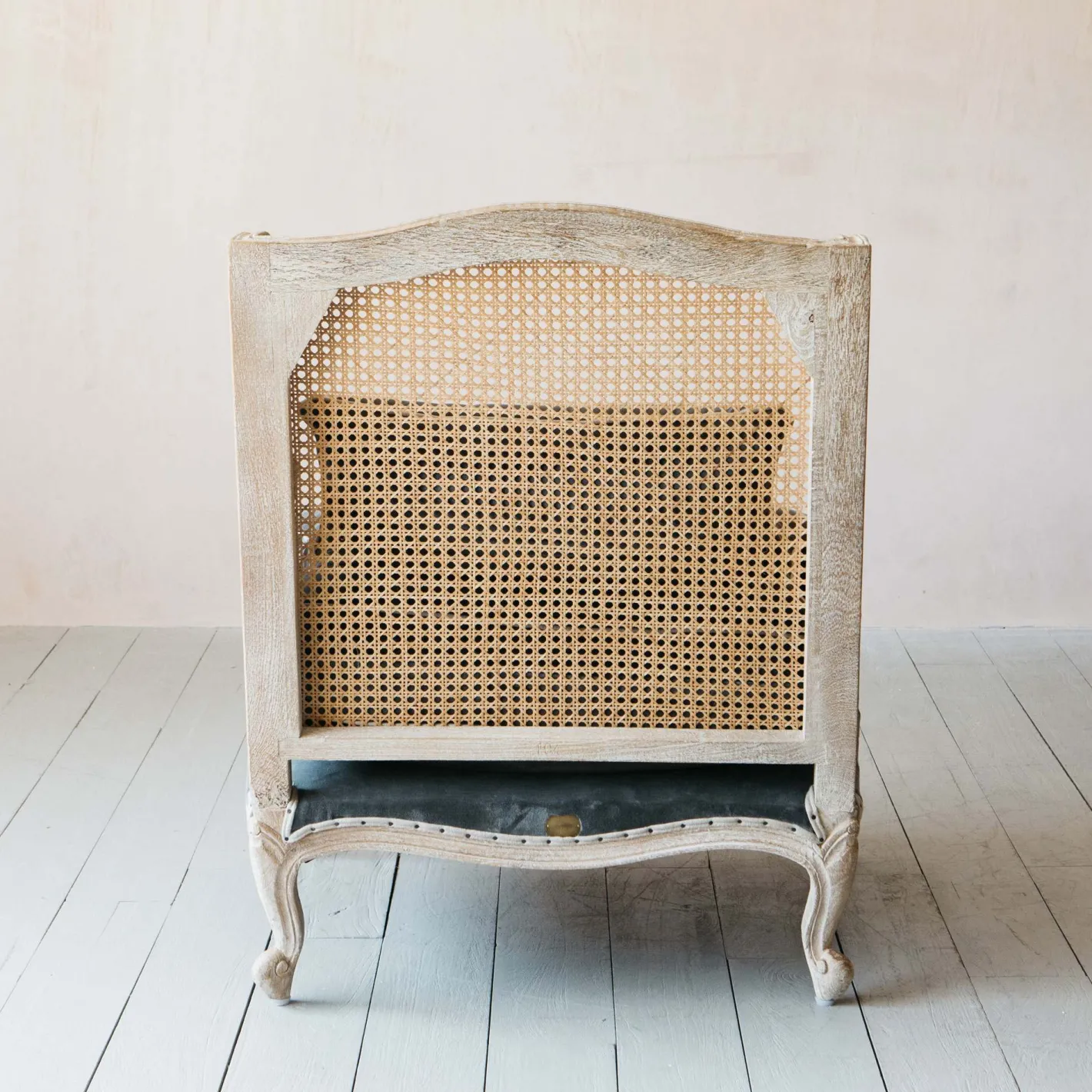 Graham & Green Armchairs<Caden Cane Grey Velvet Armchair