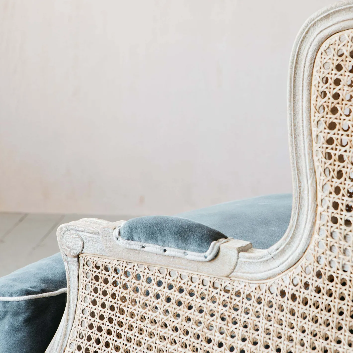Graham & Green Armchairs<Caden Cane Grey Velvet Armchair