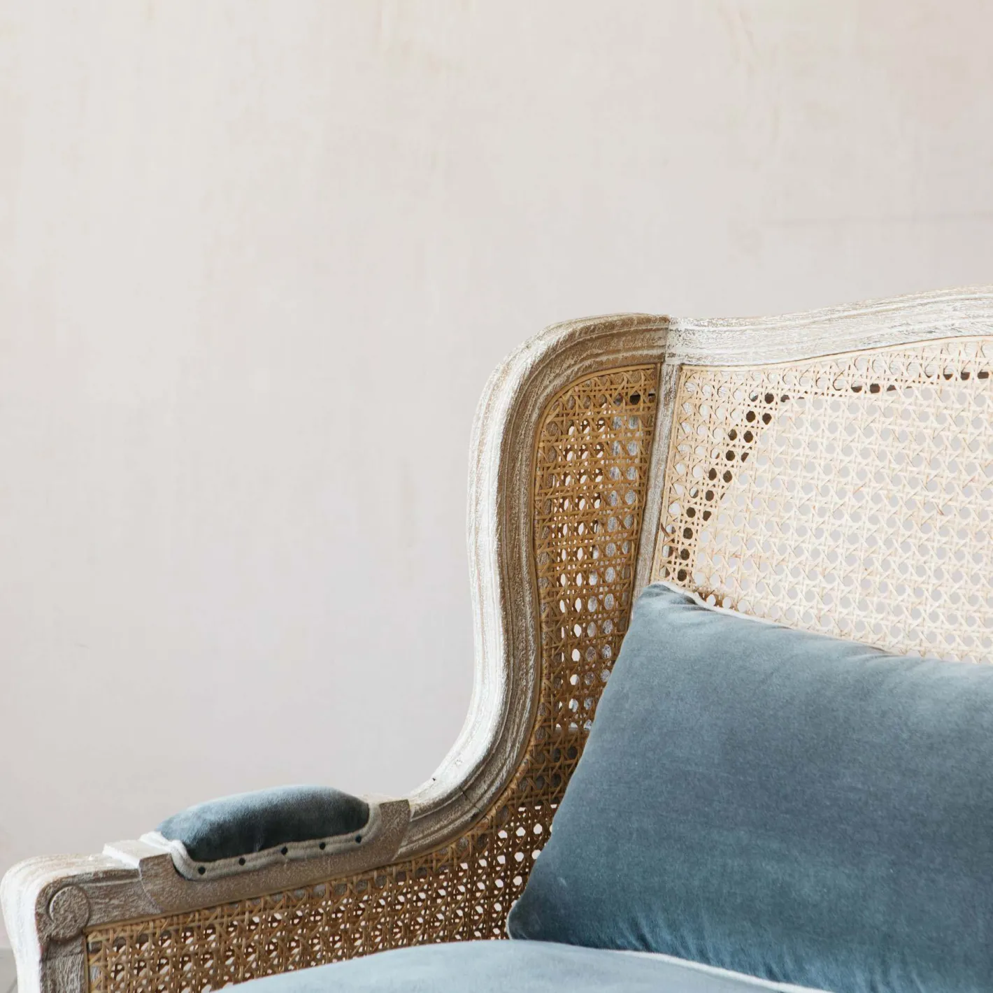 Graham & Green Armchairs<Caden Cane Grey Velvet Armchair