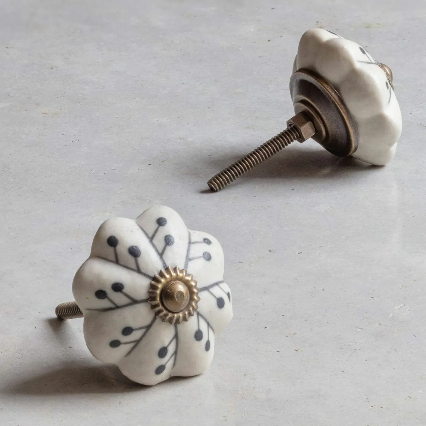 Graham & Green Knobs & Handles<Ceramic Matte Patterned Hand-painted Knob