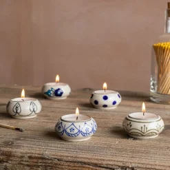 Graham & Green Candle Holders & Candles<Ceramic Painted Tealight Holders