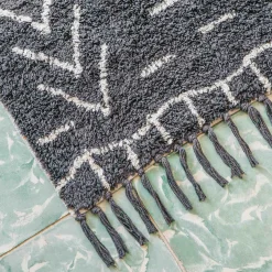 Graham & Green Bath Mats|Bath Mats<Charcoal and White Chevron Bath Mat