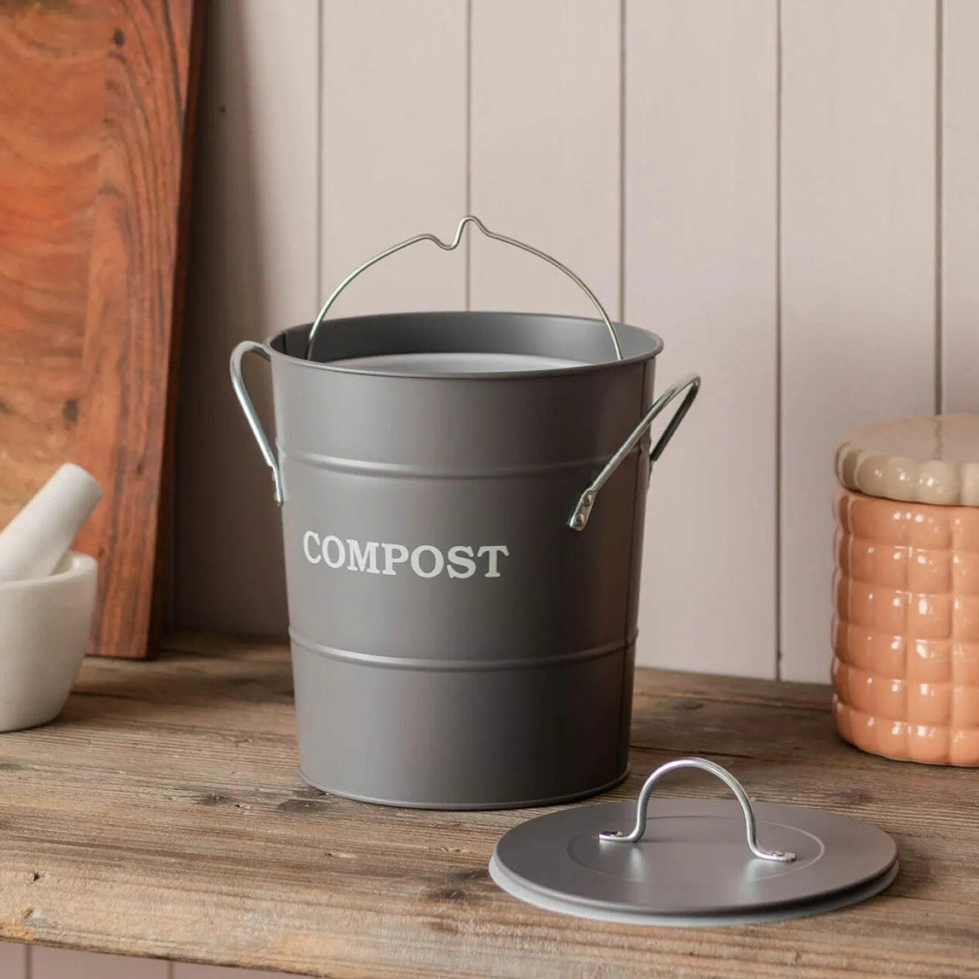 Graham & Green Household Storage<Charcoal Grey Compost Bucket