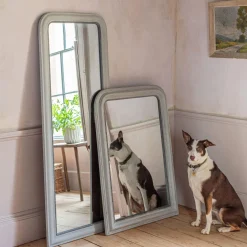Graham & Green Floor Standing Mirrors|Rectangular Mirrors<Charlie Grey Beaded Mirrors