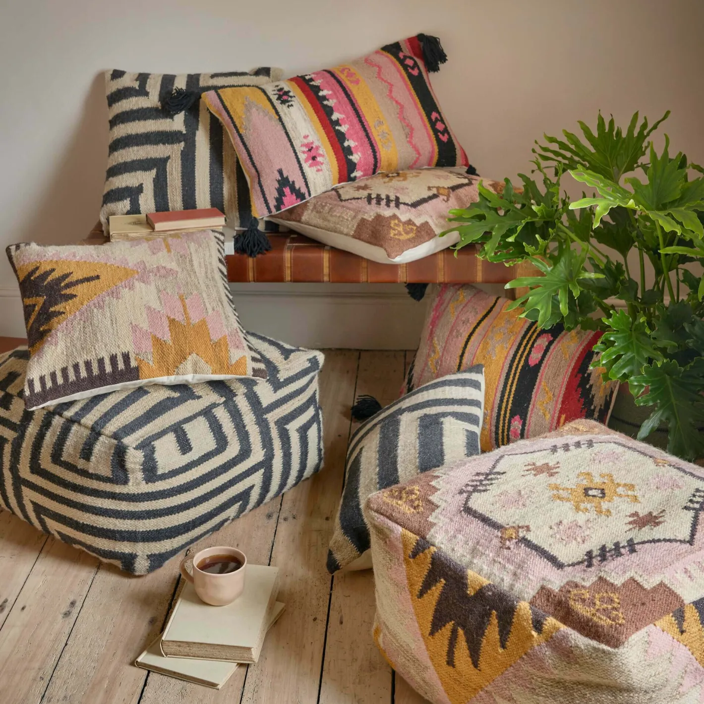 Graham & Green Benches & Ottomans|Ottomans & Benches<Chester Woven Leather Bench