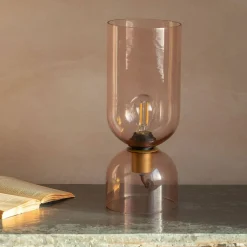 Graham & Green Table Lamps<Clarence Glass Table Lamp Rose - Small