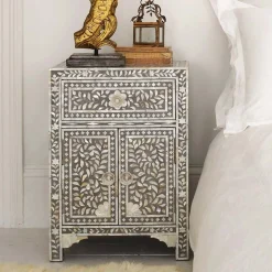 Graham & Green Bedside Tables<Classic Grey Mother of Pearl Bedside Table