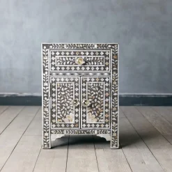 Graham & Green Bedside Tables<Classic Grey Mother of Pearl Bedside Table